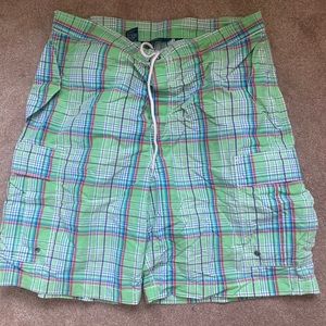 Ralph Lauren Polo Size 36 Men’s Green Plaid Bathing Suit